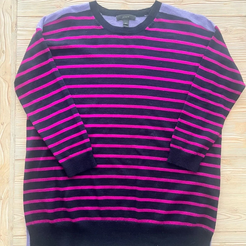 J.Crew Color Block and Stripe Merino Sweater – XS, Tunic Length
